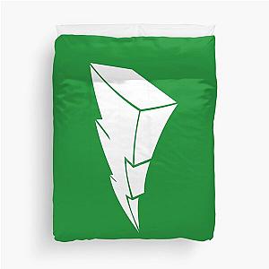 Green Lightning Symbol Duvet Cover