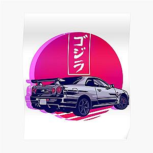 GTR R34 Gojira Sunset       Poster RB1509