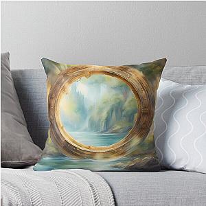 Golden Time Portal Throw Pillow