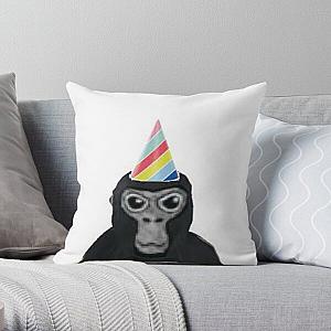 Gorilla tag monkey with birthday hat Throw Pillow