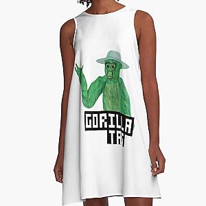 Gorilla Tag Green Gorilla Hat  A-Line Dress