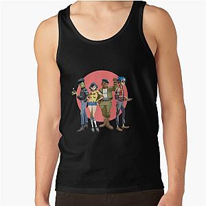 Gorillaz Tank Tops - Gorillaz Group Circle Rise T-Shirt Tank Top RB2709