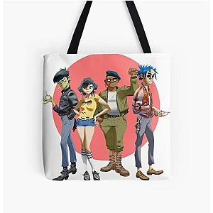 Gorillaz Bags - Gorillaz Group Circle Rise T-Shirt All Over Print Tote Bag RB2709