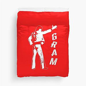 GRAM. GRAM PARSONS. WHITE ON RED. Duvet Cover