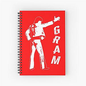 GRAM. GRAM PARSONS. WHITE ON RED. Spiral Notebook