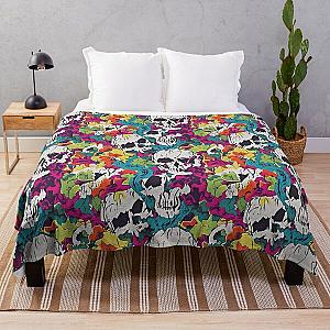 Trippy Hippy Skulls Throw Blanket RB0512