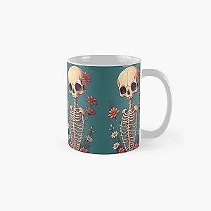 Happy Floral Skeleton Art Halloween Fantasy Skull Ribcage Grateful Dead Illustration Classic Mug RB0512