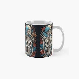 Happy Floral Skeleton Halloween Skull Ribcage Grateful Dead Illustration Fantasy Classic Mug RB0512