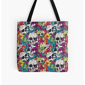 Trippy Hippy Skulls All Over Print Tote Bag RB0512
