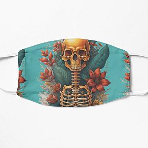 Floral Skeleton Art Halloween Fantasy Skull Ribcage Grateful Dead Illustration Flat Mask RB0512
