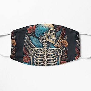 Happy Floral Skeleton Halloween Skull Ribcage Grateful Dead Illustration Fantasy Flat Mask RB0512