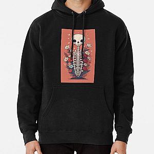 Floral Skeleton Halloween Skull Ribcage Grateful Dead Illustration Fantasy Pullover Hoodie RB0512