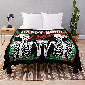 Happy Hour New Year Cheers Skeletons Throw Blanket RB0512