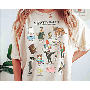 BobbyRashSop Gravity Falls Character and Mysteries Textbook T-Shirt