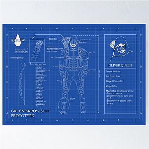 Green Arrow Blue Prints Poster