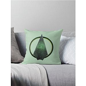 Green Arrow symbol  Throw Pillow