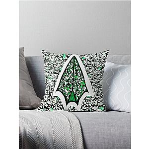 Abstract Green Arrow Throw Pillow