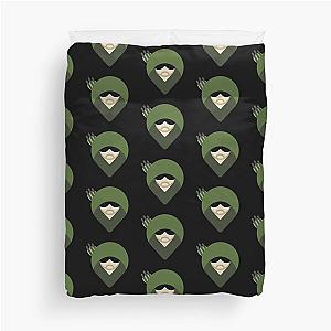 Oliver Queen aka Green Arrow of Arrowverse Location Pin Graphic Icon Duvet Cover