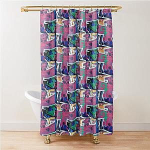 Graffiti: Green Arrow on Pink Shower Curtain