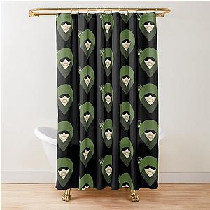 Oliver Queen aka Green Arrow of Arrowverse Location Pin Graphic Icon Shower Curtain