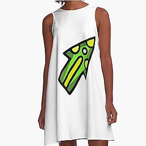 Dynamic Green Arrow A-Line Dress