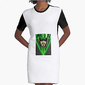 Green Arrow head Graphic T-Shirt Dress