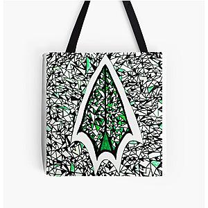 Abstract Green Arrow All Over Print Tote Bag