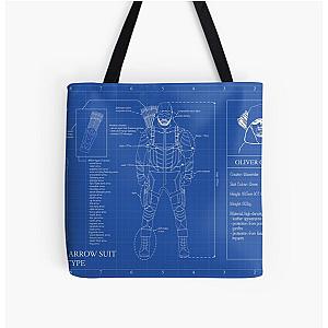 Green Arrow Blue Prints All Over Print Tote Bag