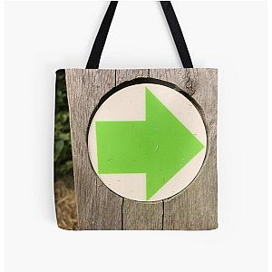 Green arrow All Over Print Tote Bag