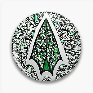 Abstract Green Arrow Pin