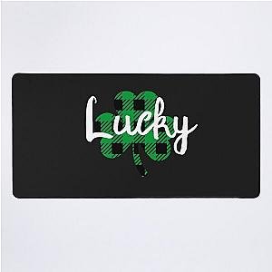 Lucky Shamrock Happy St Paddy's Day check Desk Mat