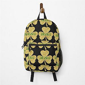 Glitter Gold Irish Lucky Shamrock Happy St Paddy's Day  Backpack