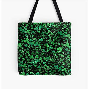 Evening Green Shamrocks All Over Print Tote Bag