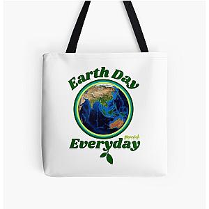 Message Earth Day, Everyday All Over Print Tote Bag