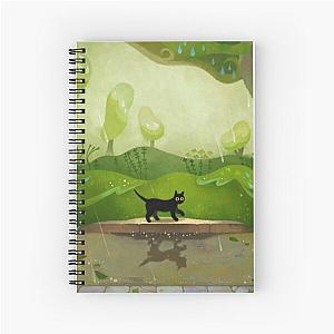 Kitty on a rainy day Spiral Notebook