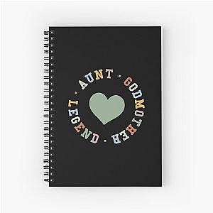 Aunt Godmother Legend Vintage Retro Funny Green Heart Spiral Notebook