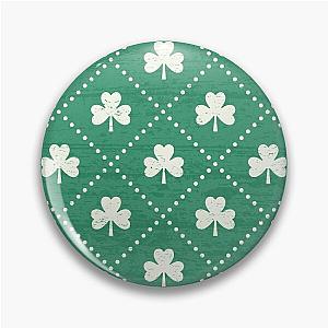 Shamrock On! - Emerald Green Background Pin