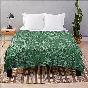 Lewis Foreman Day Green Pagoda Pattern Throw Blanket