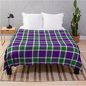 Purple Green and White Tartan Throw Blanket