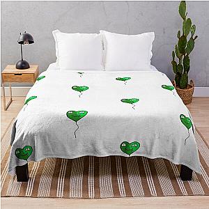 Valentines day green cartoony heart  Throw Blanket