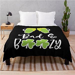 St Patricks Day Green Beer Bad Boozy Throw Blanket