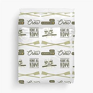 Olive Green Watercolor Rowing Sticker Pack Duvet Cover