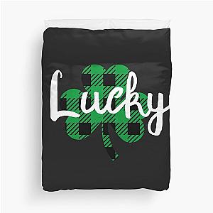 Lucky Shamrock Happy St Paddy's Day check Duvet Cover