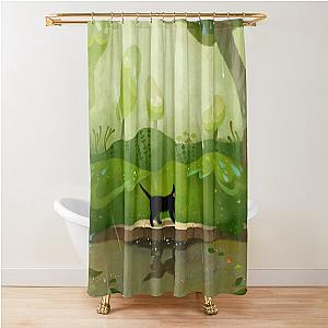 Kitty on a rainy day Shower Curtain