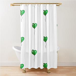 Valentines day green cartoony heart  Shower Curtain