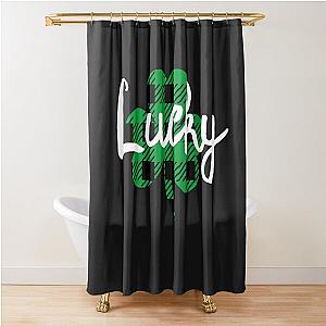 Lucky Shamrock Happy St Paddy's Day check Shower Curtain