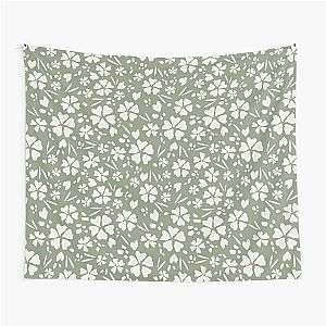 Sage Green Floral Tapestry