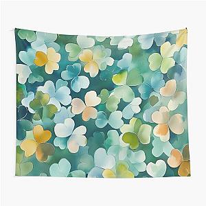 Hundreds of Abstract Clovers – St. Patrick's Day Watercolor Art Print Tapestry