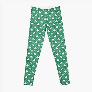 Shamrock On! - Emerald Green Background Leggings