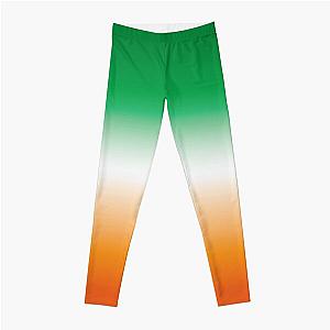 Ireland St Patrick's Day Green White and Orange Irish Ombre Tie Dye Leggings